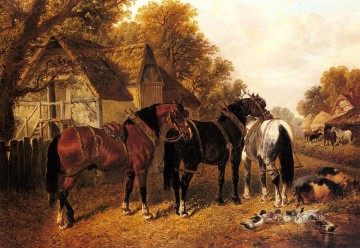 Caballo Painting - Un caballo inglés Homestead John Frederick Herring Jr.
